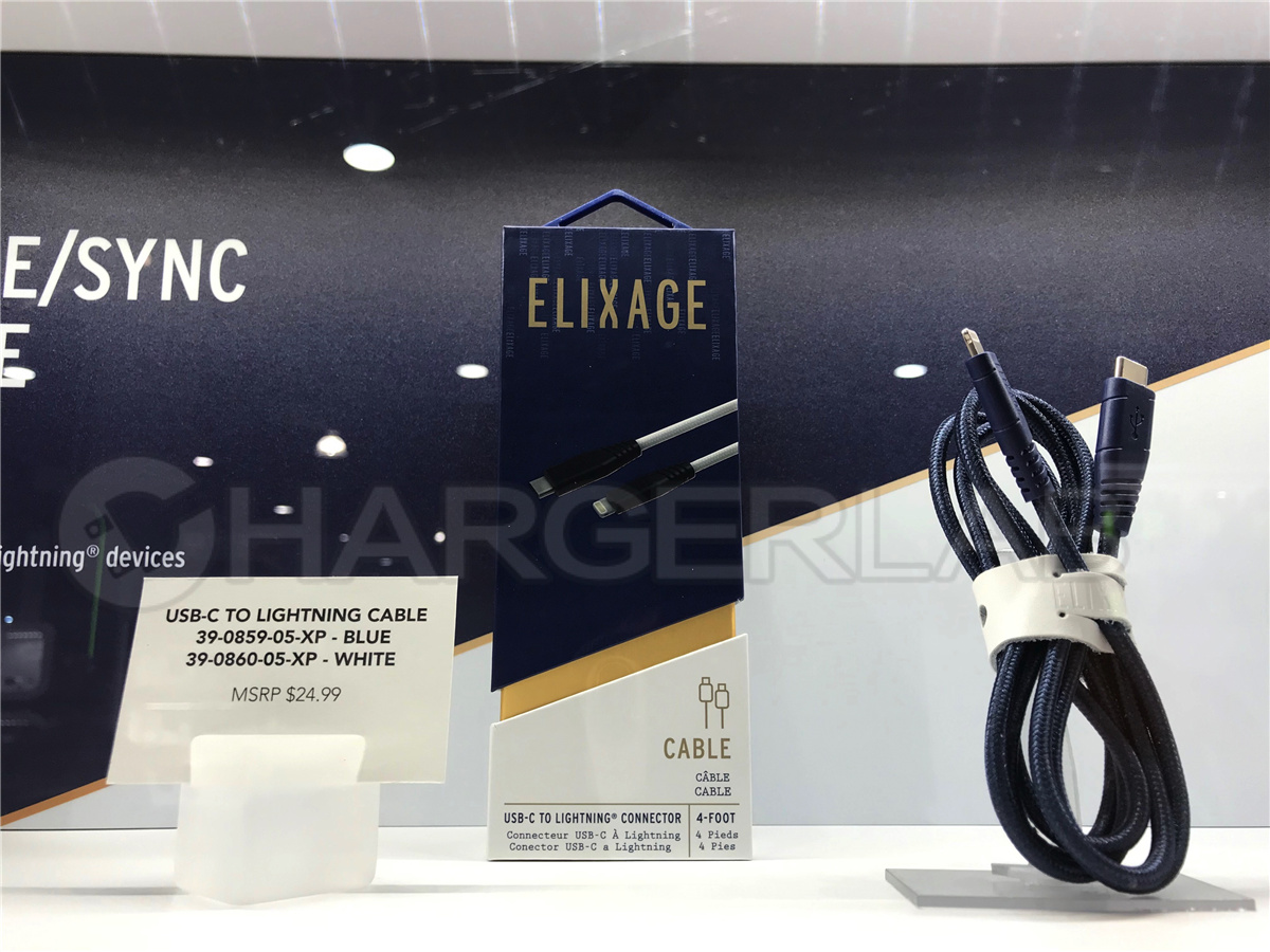 CES 2019：ELIXAGE展出MFi认证USB-C to Lightning数据线-充电头网