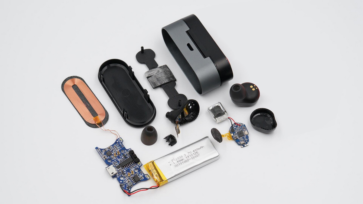 拆解报告:mees t3耳机无线充电盒